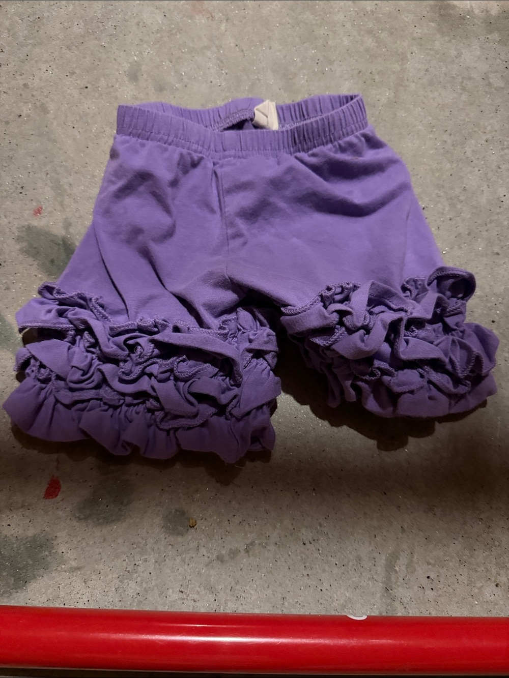 Purple toddler ruffle shorts